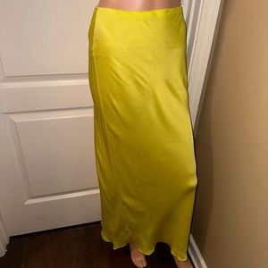 NEW WITH TAGS- RIVER ISLAND YELLOW SATIN MAXI SKIRT